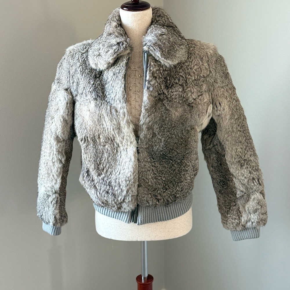 Gray Real Fur Jacket
